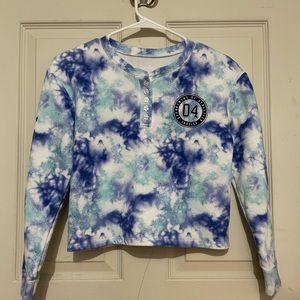 Girls size 10 Justice tie dye pullover with buttons